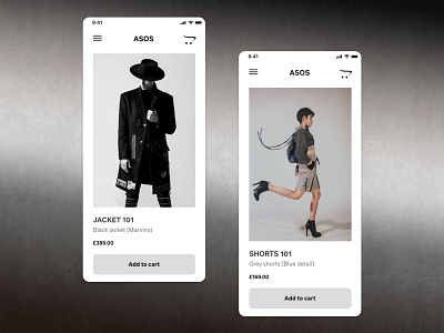 Asos Mobile App Concept UI app design app screen asos buy clothing mobile shopping mockup model ui uiux ux