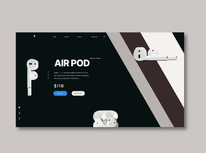 airpods landing page redesign by nayan Sarkar on Dribbble