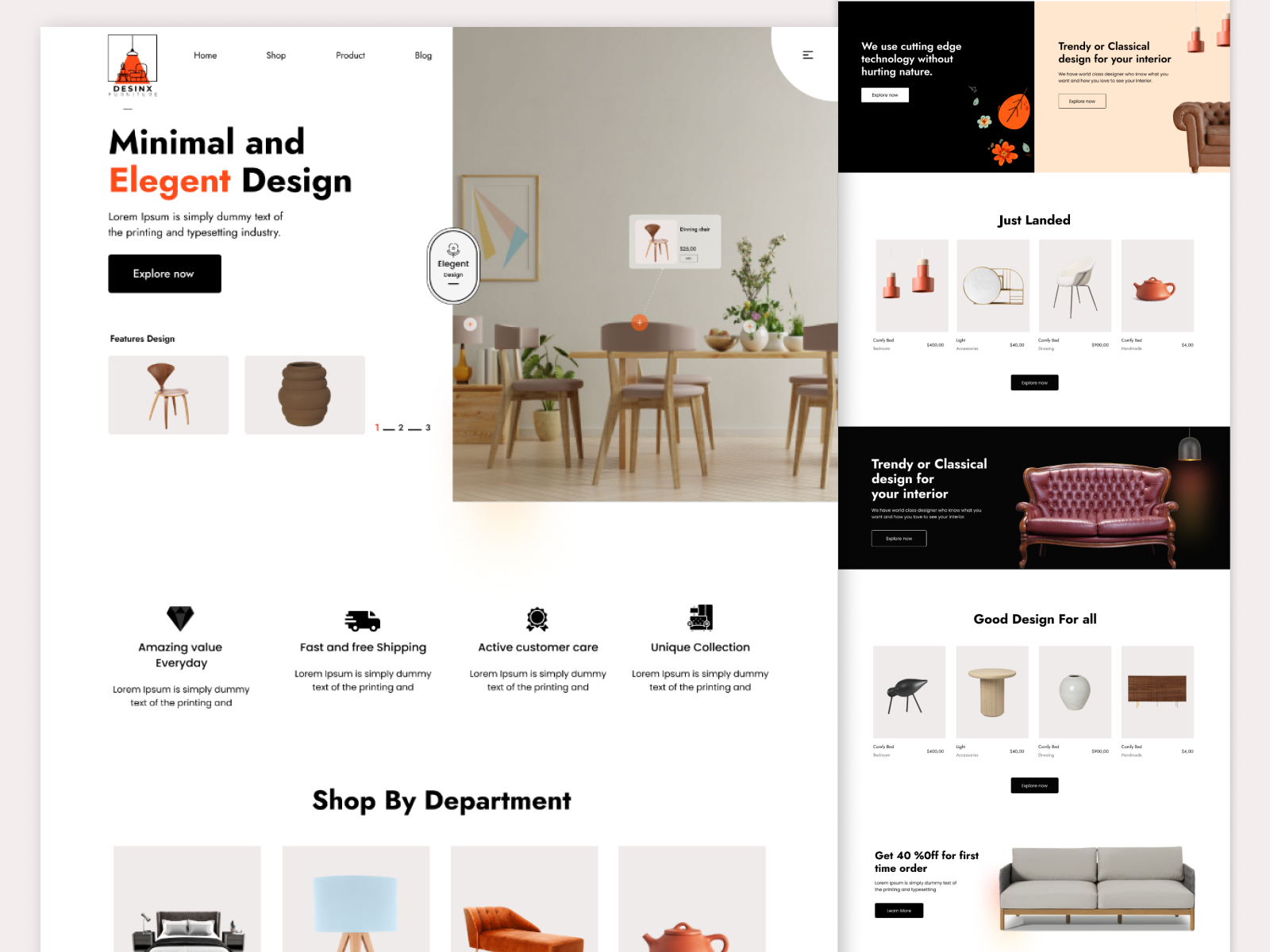 e commerce furniture selling webpage by nayan Sarkar on Dribbble