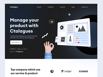 Catalogue CRM 3d black design clean design crm design graphic design illustration landing page minimalistic design ui ui design ux ui design