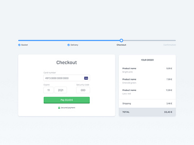 Daily UI — #002 basket breadcrumb checkout credit card dailyui dailyui 002 ui design web
