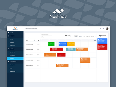 Interface Saas App Nuisinov