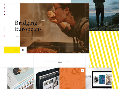 Grid Overlay Website agency agency website design diagonal europe grid grid layout grids ui ux web website yellow