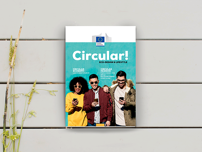Magazine Cover - Circular! blue circular composition couverture design edition europe european union green grid illustrator indesign magazine magazine cover magazine design nature people