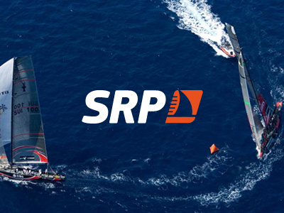 Sail Racing Parts blue boat branding design logo orange sailing sports white
