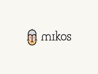 Mikos branding character clean clever design illustration logo typography