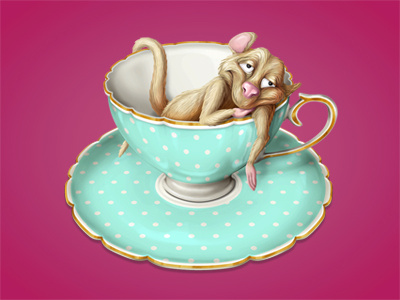 Dormouse alice character cup dormouse icon illustration mouse tea teacup wonderland