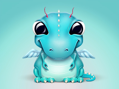 A baby dragon-like creature dragon baby character icon illustration illustrations creature wings