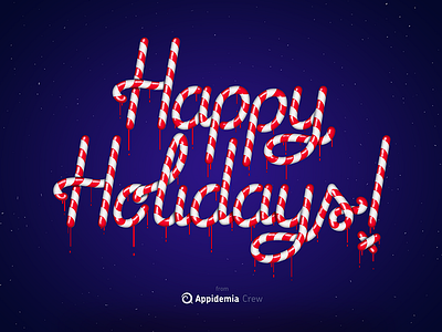 Happy Holidays! 2013 candies candy card christmas holidays new year ny sky snow stars sweet type typography