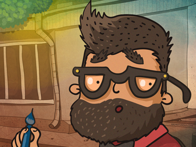 Hipster not dead character illustration