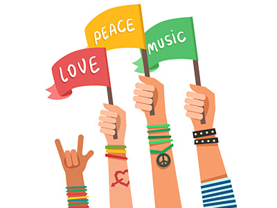 Love Peace Music illustration