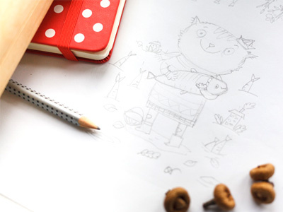 Fishercat cat drawing pencil sketch