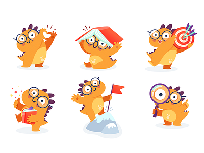 Dino Nicola Character for Kids Mobile App characters design dino dinosaur illustration mobile vector