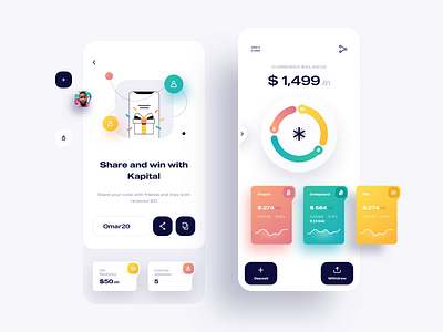 Kapital Wallet | Crypto Currency App Design IOS analytics app bitcoin business chart clean cryptocurrency dashboard design exchange finance ios ios design mobile rate sketch ui ux wallet