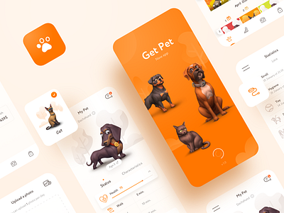 My Pet | IOS App Design adobe photoshop animal app cat clean design dog icons illustrations ios ios design mobile app mobile design pet app pets screen sketch ui ux