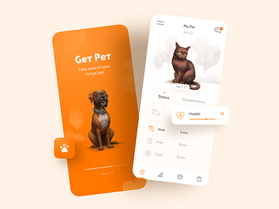 My Pet | IOS App Design 3d andoid animal cat clean design dog icons illustrations ios mobile app mobile design pet app pets screen sketch ui ux