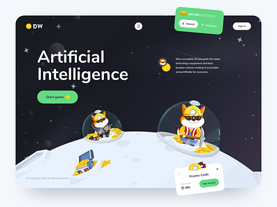 Crypto Mining Game Website blockchain character concept crypto design game design illustration sketch ui ux