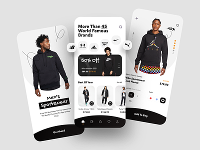 Sportswear Shop App adidas app design ecommerce ecommerce app ios mobile app puma reebok shopping app sketch sports sportswear ui ux