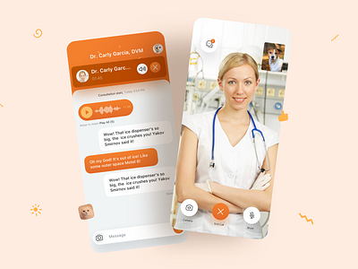 Pet Care App - Chat and Video Call app chat design ios ios design mobile app pet pet care petcare pets sketch ui ux video call