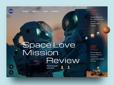 NASA Website Concept adaptive astronaut concept design cosmos homepage nasa responsive sketch space spaceship ui ux web design