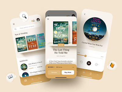 Book Store Mobile App app audiobooks books bookshop bookstore design ebook ecommerce ios library mobile app readding app reader app reading sketch ui ux