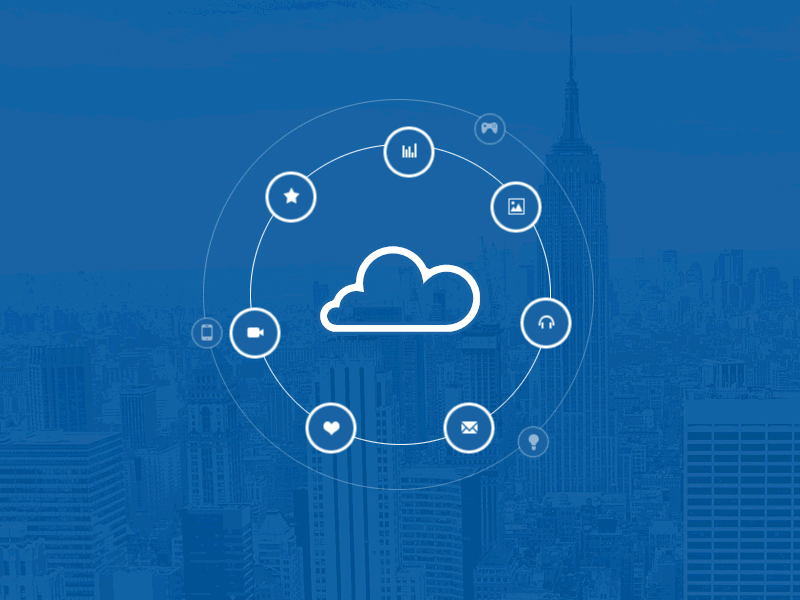 Cloud with icons