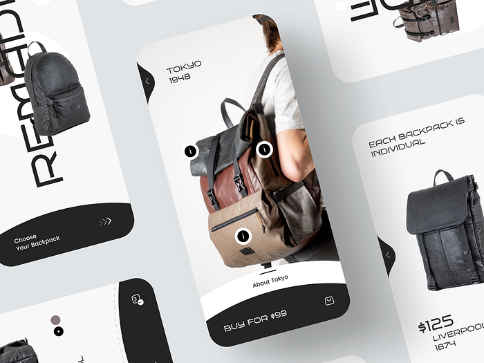 Backpack Shop - Mobile App by Bogdan Nikitin for Nixtio on Dribbble