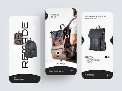 Backpack Shop - Mobile App app backpack clean design e commerce ecommerce app ios mobile app online shop online store sketch ui ux