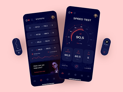 Speed Test App Concept app design internet internet speed ios mobile sketch speed speed test speedometer test tester ui ux vpn web app wifi