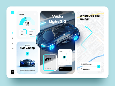 Smart Car Dashboard car concept dashboard dashboard design design electric car futuristic sketch smart car transport ui ux vehicle website design