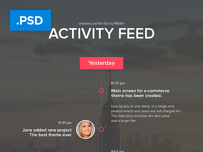 Activity feed  - Free PSD
