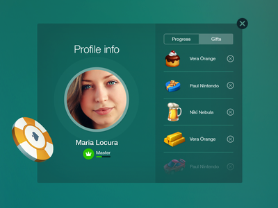 Poker profile page game green ios ios design poker poker profile profile profile page ui ux