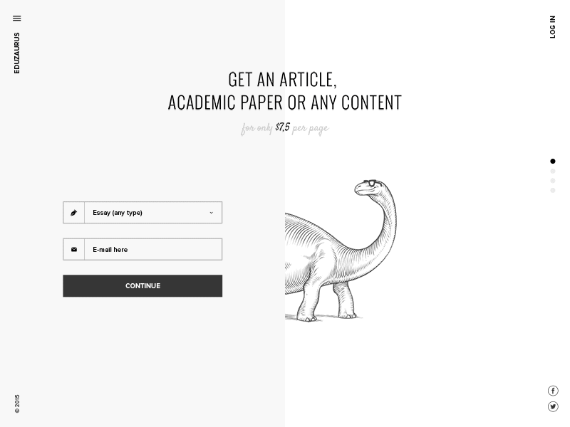 Eduzaurus - landing page LIVE clean dinosaur fashion fashion design form landing page live deomo minimal minimalizm simple design
