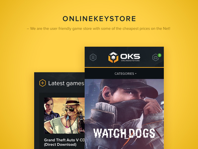 Onlinekeystore redesign basket clean dark e commerce e commerce statistic game store mobile e commerce online store onlinekeystore responsive store yellow