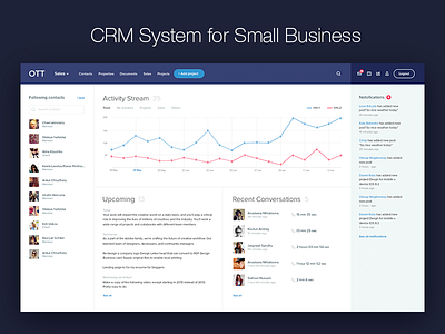 CRM System for Small Business contacts list crm crm system interface notification simple simple interface ui ux