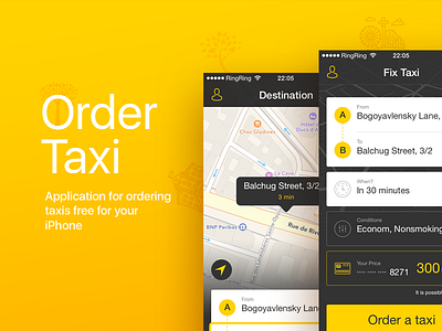 Order Taxi App Concept app behance concept dribbble ios loading screen presentation splash screen taxi taxi order uber