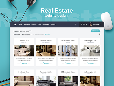 Real Estate Website Design listing property property list real estate rent rent room ui ux web design