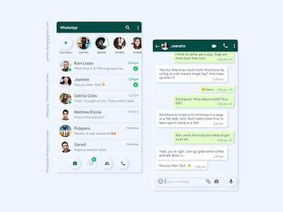 WhatsApp redesign concept