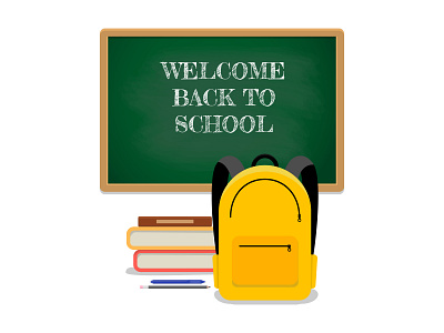 Welcome back to school flat style graphic design illustration minimalist vector