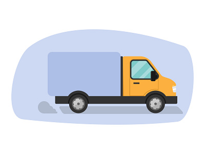 Truck going forward flat style illustration minimalist truck vector vehicle