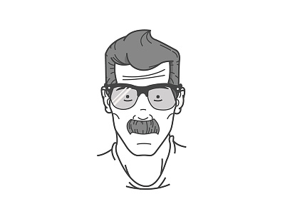 The Tash Man avatar character face illustration man moustache reto vector
