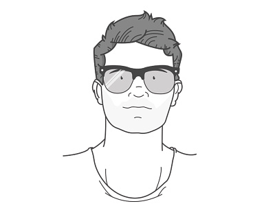 Self Portrait avatar beard character design face glasses illustration logo person portrait vector