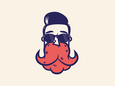 The Bearded Face avatar beard character design icon illustration logo retro sun glasses vector