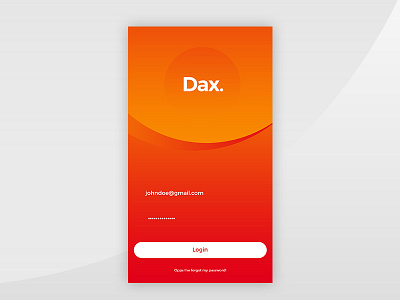 Dax. App Log In Concept
