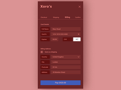 DAILYUI #002 / credit card form