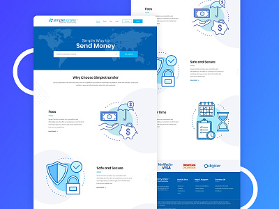 simple Transfer website adobexd clickable prototype creative design mobile mobile responsive money transfer photoshop prototype responsive prototype website design website design and development