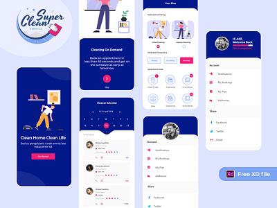 Super Cleaning Free XD App by Adil Ahmed on Dribbble