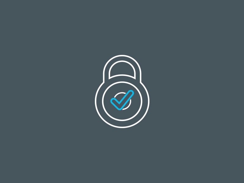 Secure freshthrills startup icon illustration lock secure checkmark