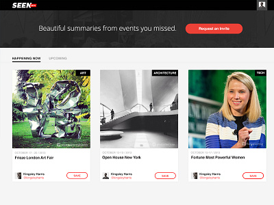 Seen.co Discover Events art design discovery events startup tech