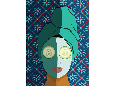 Illustration art beauty color design digital drawing figurative illustration mask pattern